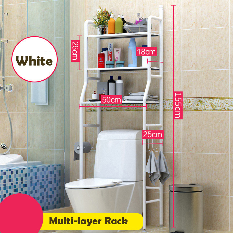 Modern White Standing Bathroom Organizer Shelf Storage Bathroom Shelves