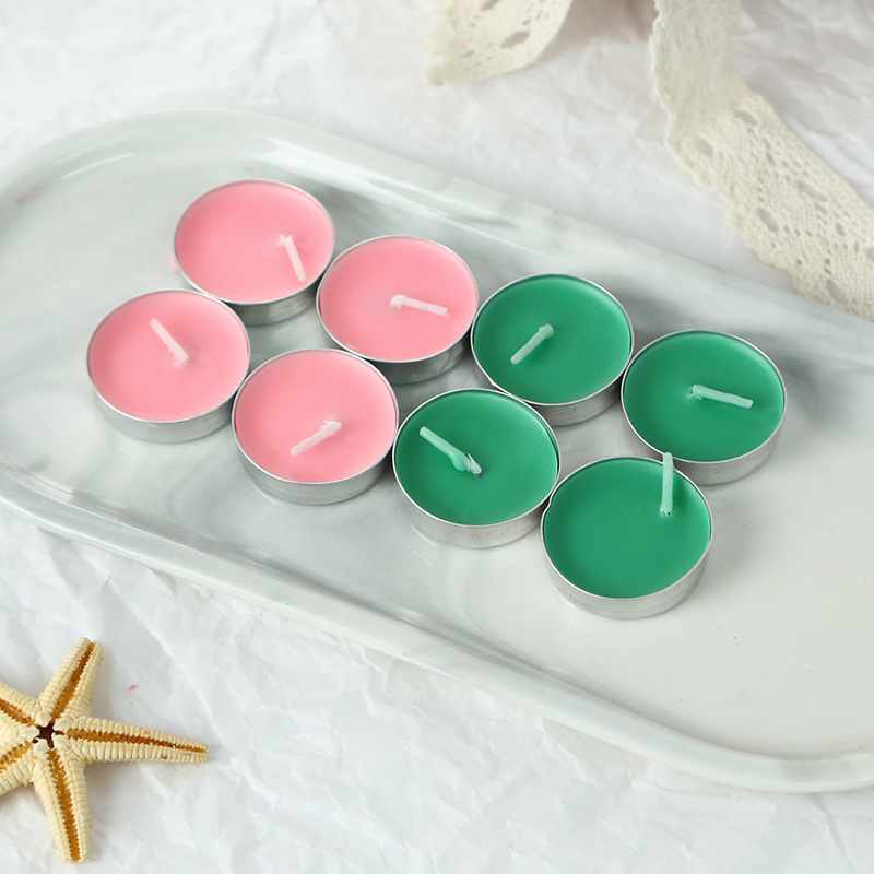 Proposal Birthday Surprise Set Green Tea Lights Round Small Candle Tea Wax