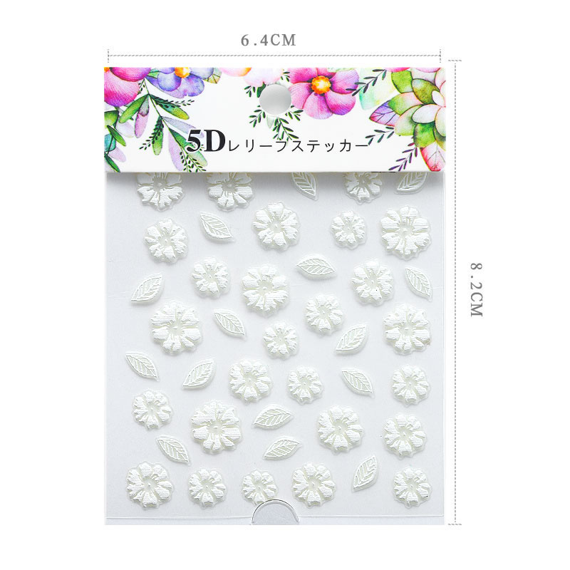 2024 Hot Sell Self Adhesive Embossed 5D DIY Decals Nail Art Stickers