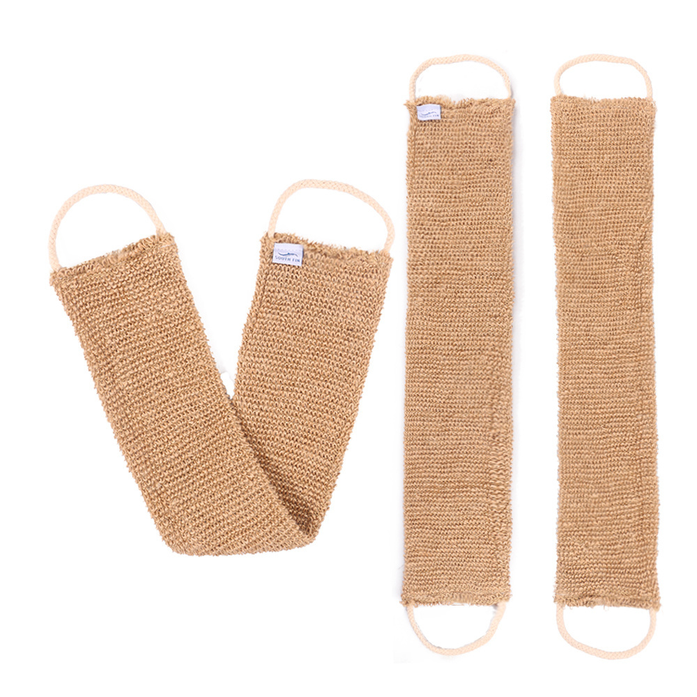 Factory Good Price Plant  Exfoliating Scrubber Scrub Back Natural Ramie and Jute Bath Belt Bath Scrubber