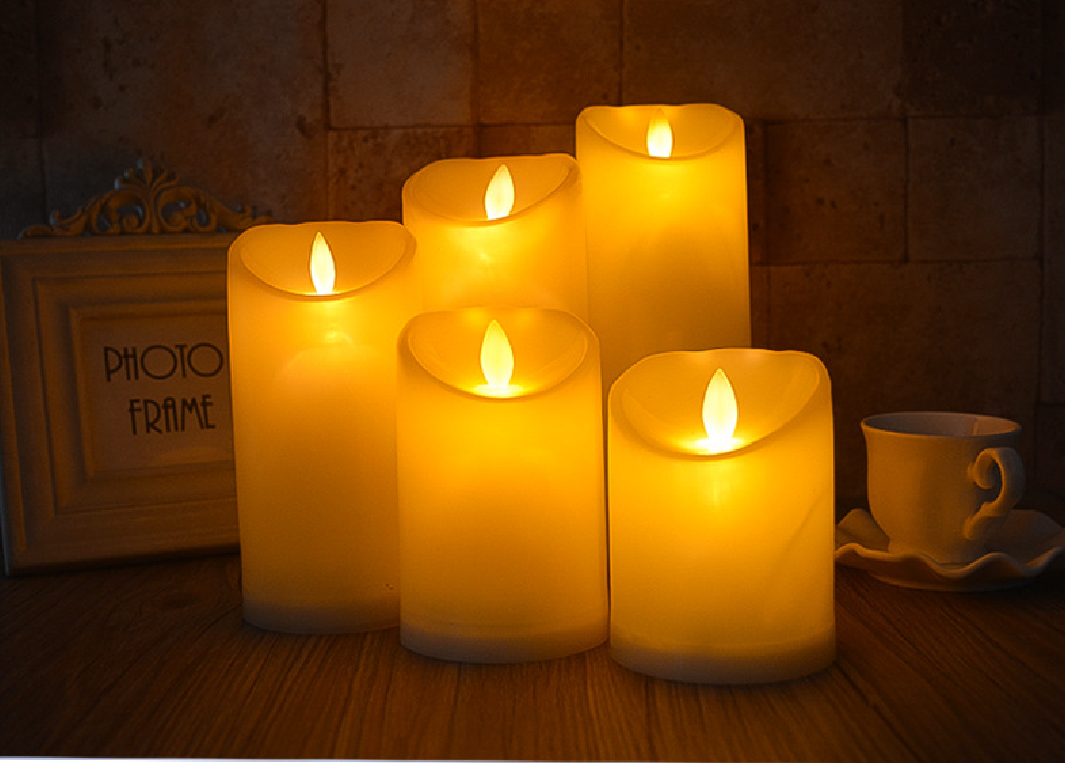 Remote Control flickering Moving Wick Led flameless candle with Timer