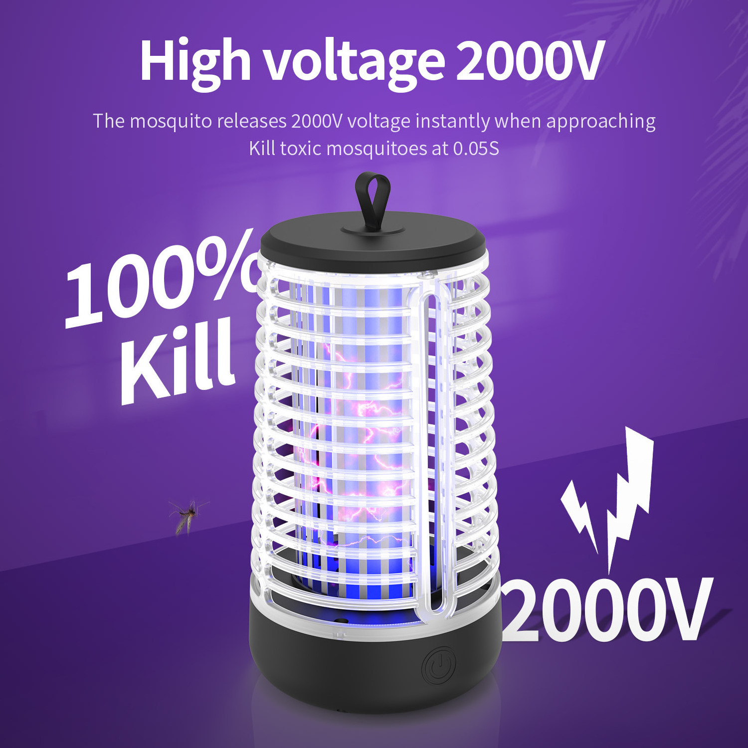 Cordless Bug Zapper Outdoor Fly Zapper Indoor Wireless Mosquito Portable Camping Bug Zapper Fly Trap  Electric Ideal for Traps