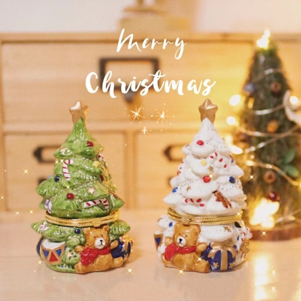 Ceramic Christmas Tree Santa Decoration Low Temperature Aromatherapy Candle Creative Cute Birthday Gift Set Scented Candle