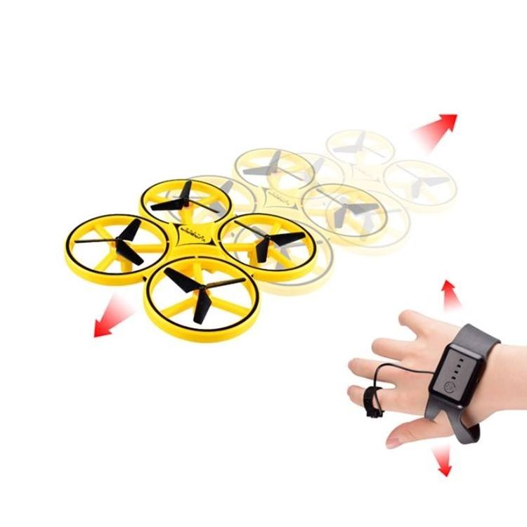 LED Mini Flying Toy LED Lights Gravity Sensor Watch Induction RC Mini Drone  Hand Gesture Control Mini Drone With Led Light