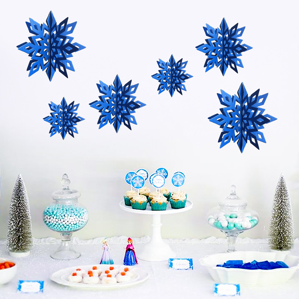 3D Garland Christmas Snowflake Hanging Paper Flag party Decorations