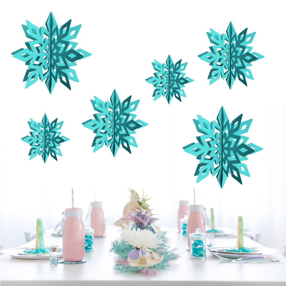 3D Garland Christmas Snowflake Hanging Paper Flag party Decorations