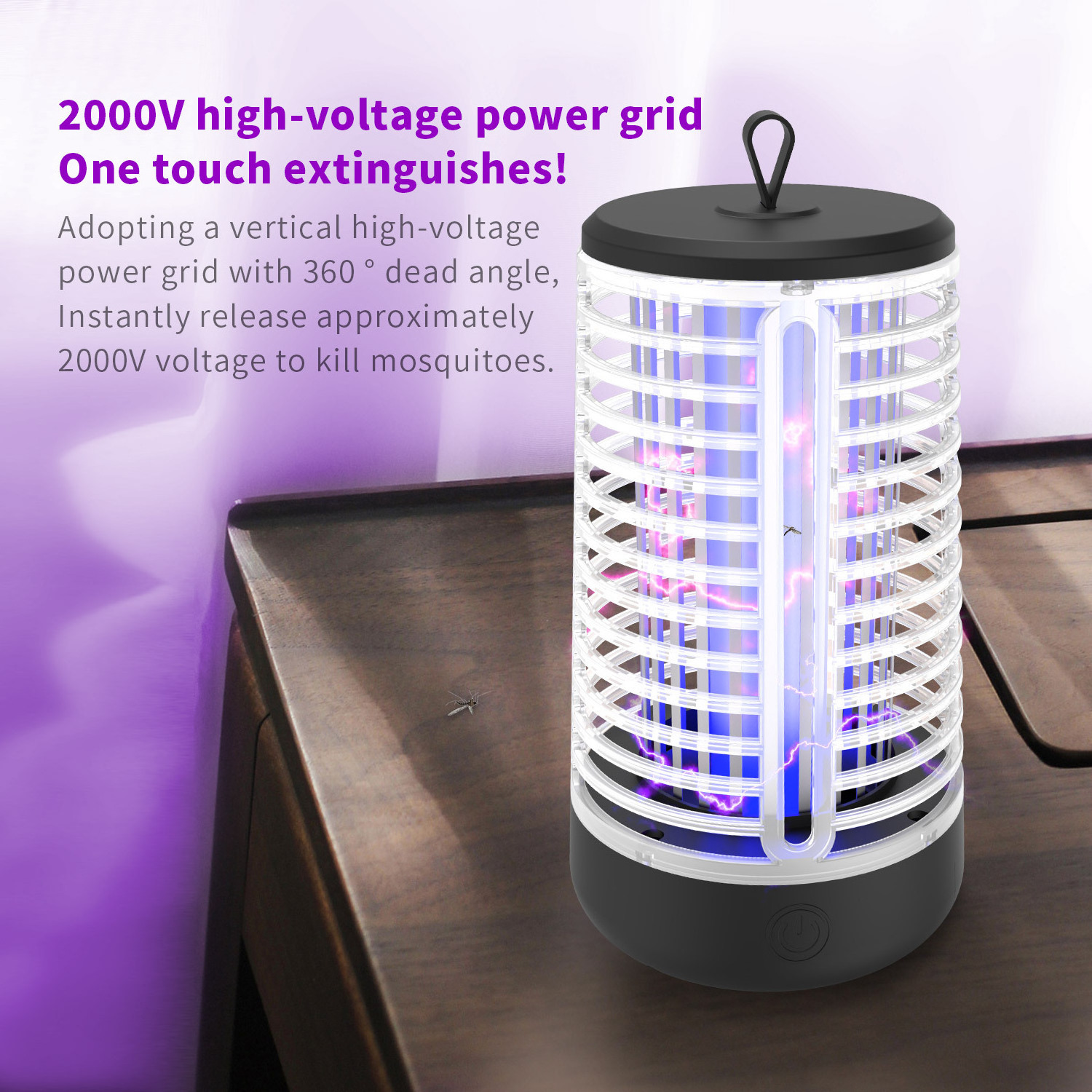 Cordless Bug Zapper Outdoor Fly Zapper Indoor Wireless Mosquito Portable Camping Bug Zapper Fly Trap  Electric Ideal for Traps