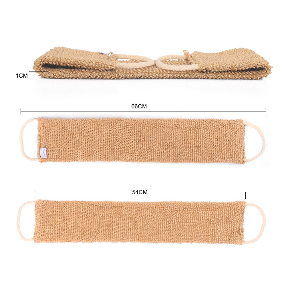 Factory Good Price Plant  Exfoliating Scrubber Scrub Back Natural Ramie and Jute Bath Belt Bath Scrubber