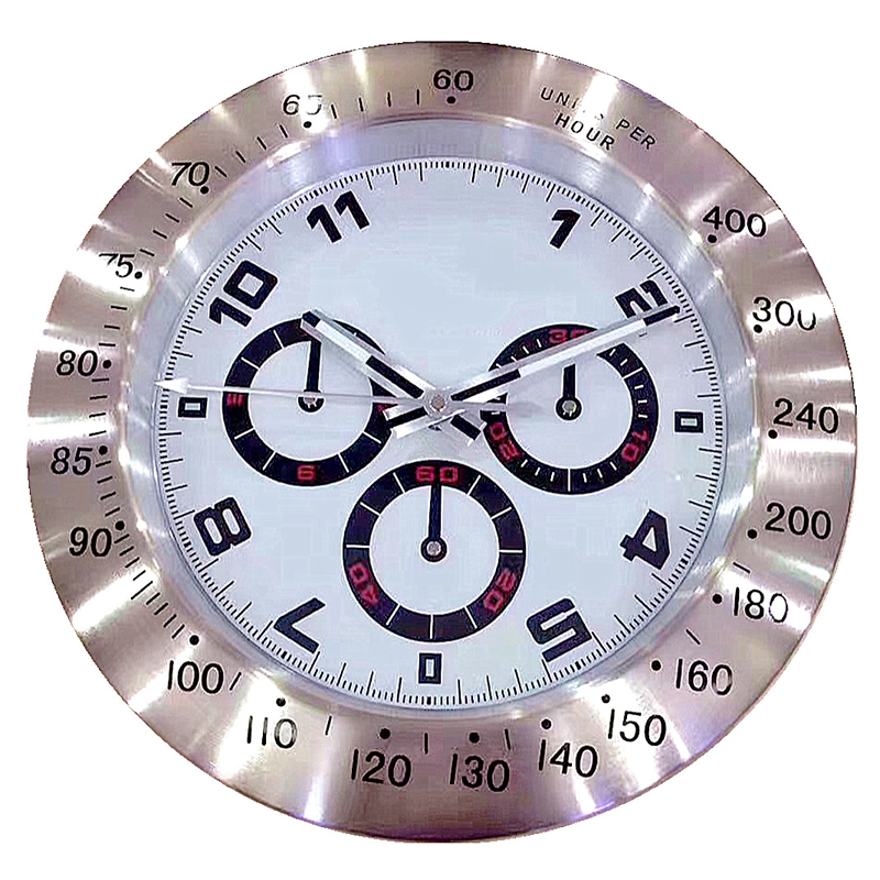 34 CM Luxury watch shape calendar wall clock wall watch clock with date and day metal DECORATIVE clock modern