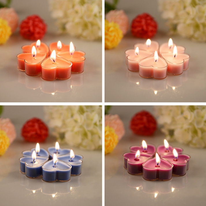 Valentine's Day 9 Packs Heart Shape Candles Romantic Love Candle Tealight Candles