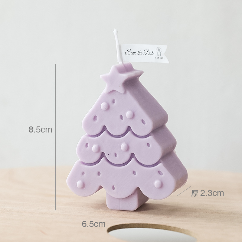 2024 INS Hot Sale   Handmade Colored romantic  Scented Soy Wax Christmas Tree Candle, luxuryscented candles