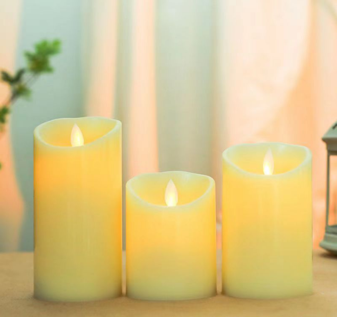 Remote Control flickering Moving Wick Led flameless candle with Timer