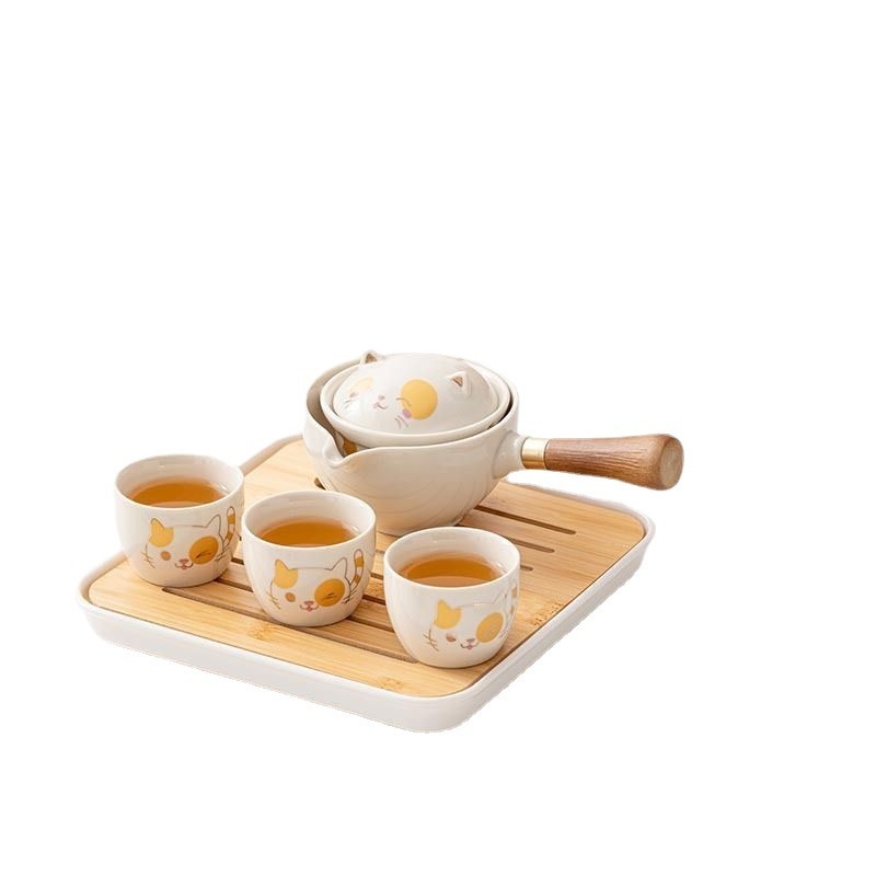 360 Degree Kung Fu Tea Set Automatic Rotating Tea Brewer Home Brewing Tea Pot Travelling Portable Gifts