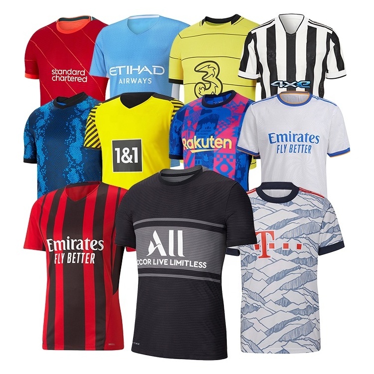 Customized 2022 Men+kids Blank Football Clothing Uniform Soccer Shirt Jersey Soccer Wear Breathable Retro Classic Thailand