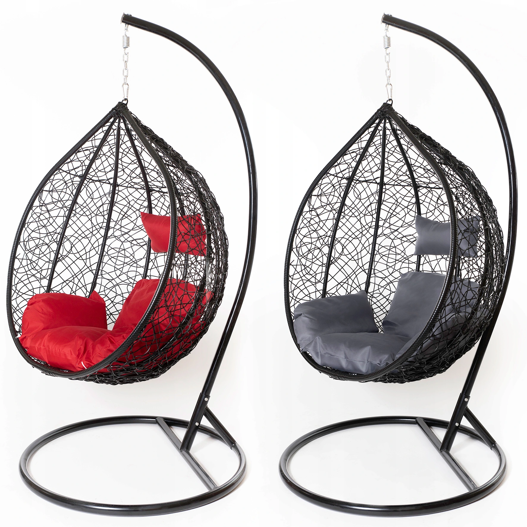 Outdoor New Design Patio Swing Chair Kid Adult Swing Hanging Indoor Garden Rattan Furniture Metal Stand Hammock