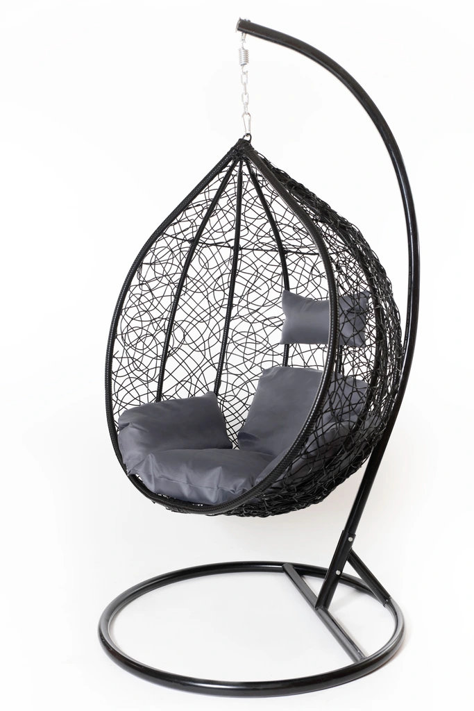 Outdoor New Design Patio Swing Chair Kid Adult Swing Hanging Indoor Garden Rattan Furniture Metal Stand Hammock