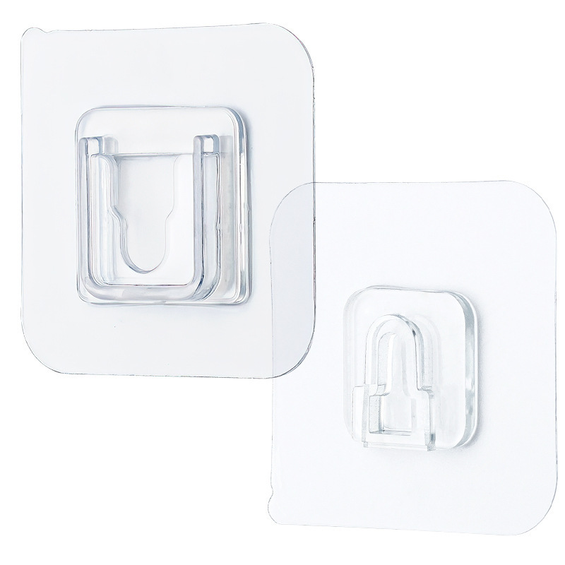 Snap button Double sided adhesive wall hooks Hanger Strong Transparent Suction Cup Sucker Hook for kitchen & bathroom