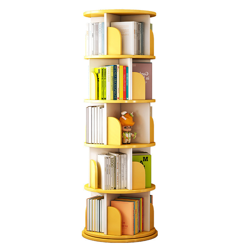 360-Degree Rotating Floor-standing Bookshelf Easy Storage for Picture Books Household Bedroom Minimalist Modern Trendy Bookcase