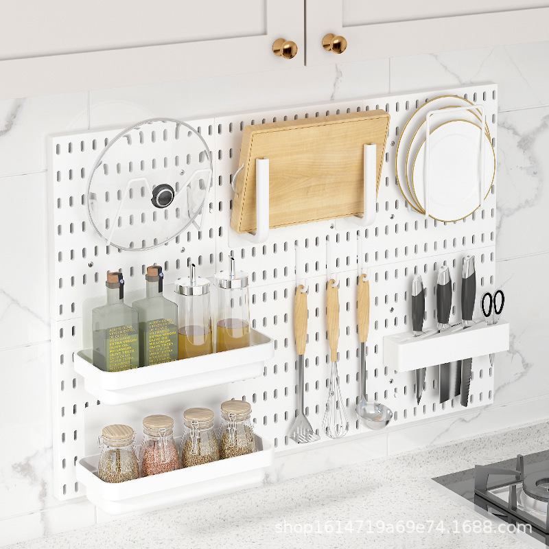 Multipurpose Wall Mounted Organizers Pegboard Shelves Storage Hooks Hole Board For Dormitory Kitchen Bedroom