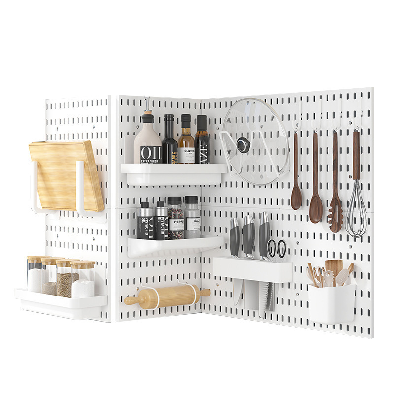 Multipurpose Wall Mounted Organizers Pegboard Shelves Storage Hooks Hole Board For Dormitory Kitchen Bedroom