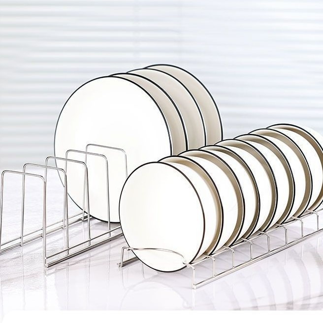 Kitchen Sink Stainless Steel Dish Rack Dish Drying Holder Rack Plate Storage Plate Rack Drying Metal Bowl Shelf