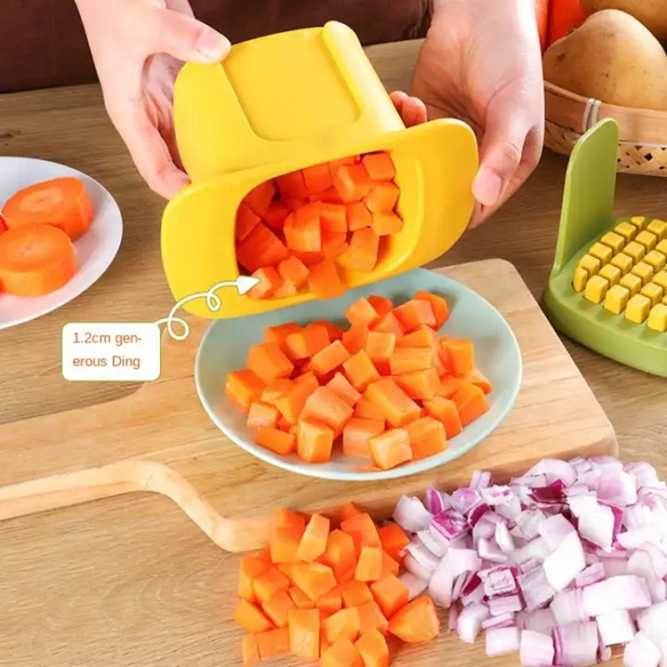 2-in-1 Vegetable Chopper Dicing & Slitting manual vegetable chopper Stainless Steel Mandoline Slicer