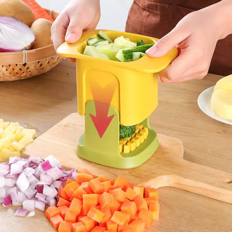 2-in-1 Vegetable Chopper Dicing & Slitting manual vegetable chopper Stainless Steel Mandoline Slicer