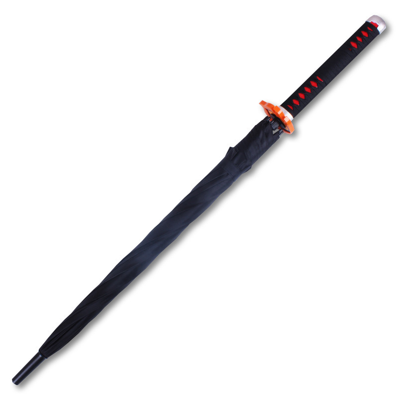 Long Handle Japanese Golf Umbrella Anime-Style Samurai Sword Paraguas for Sun and Rain for Business Travel Cosplay