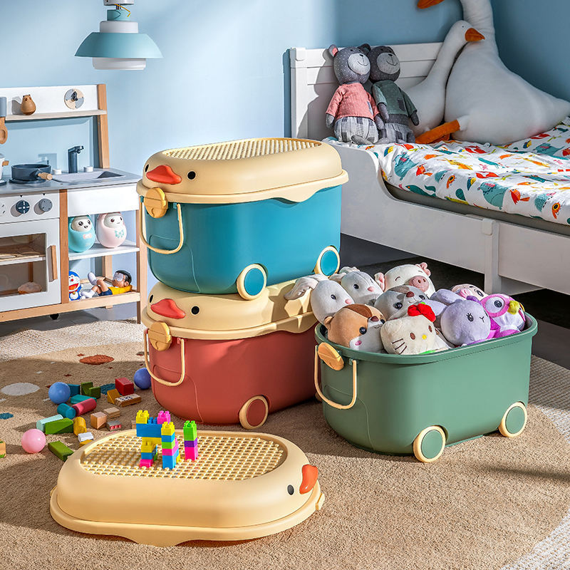 Big deal September kids toys storage bins organizers cute duck storage boxes kids durable plastic storage boxes & bins