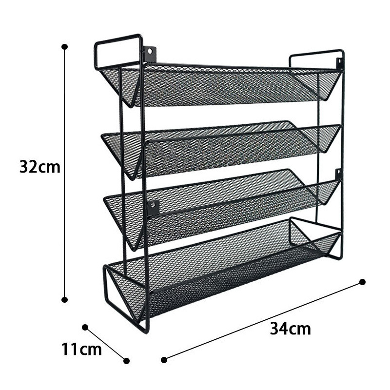 4-Tier Stackable Countertop Cabinet Metal Spice Rack Kitchen Seasoning Jars Organizer Hanging Shelf For Spice MasonJar