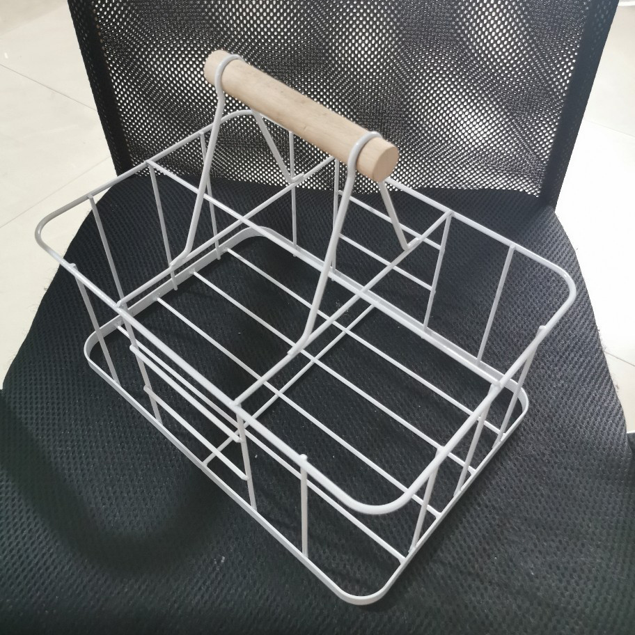 Reusable  Beer Bottle Caddy with Handle Beverage Delivery Soda Bottle Holder Basket Metal Wire Wine Water Bottle Carrier