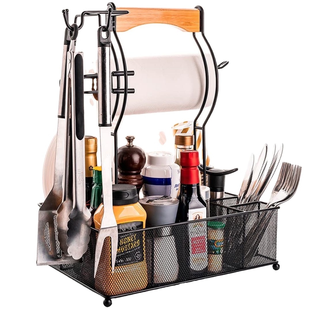 Recommend Folding Rack Grill And Picnic Caddy With Paper Towel Holder