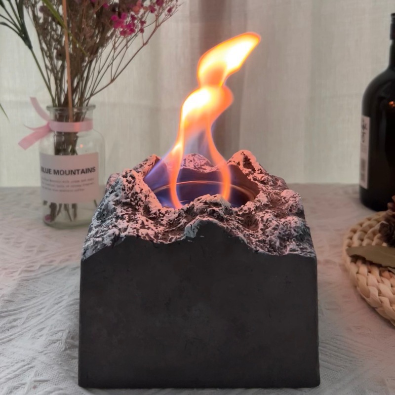 Desktop small alcohol fireplace snow mountain ornament decoration mini heating flame  fireplace  cross-border hot sale