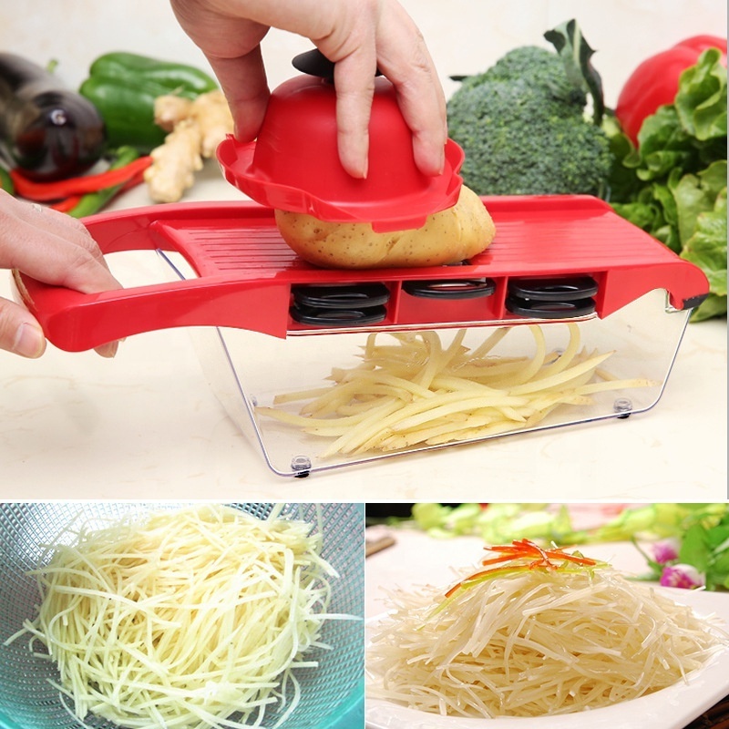 Multifunctional Vegetable Cutter With Container Shredder Veggie Slicer Vegetable   Slicer