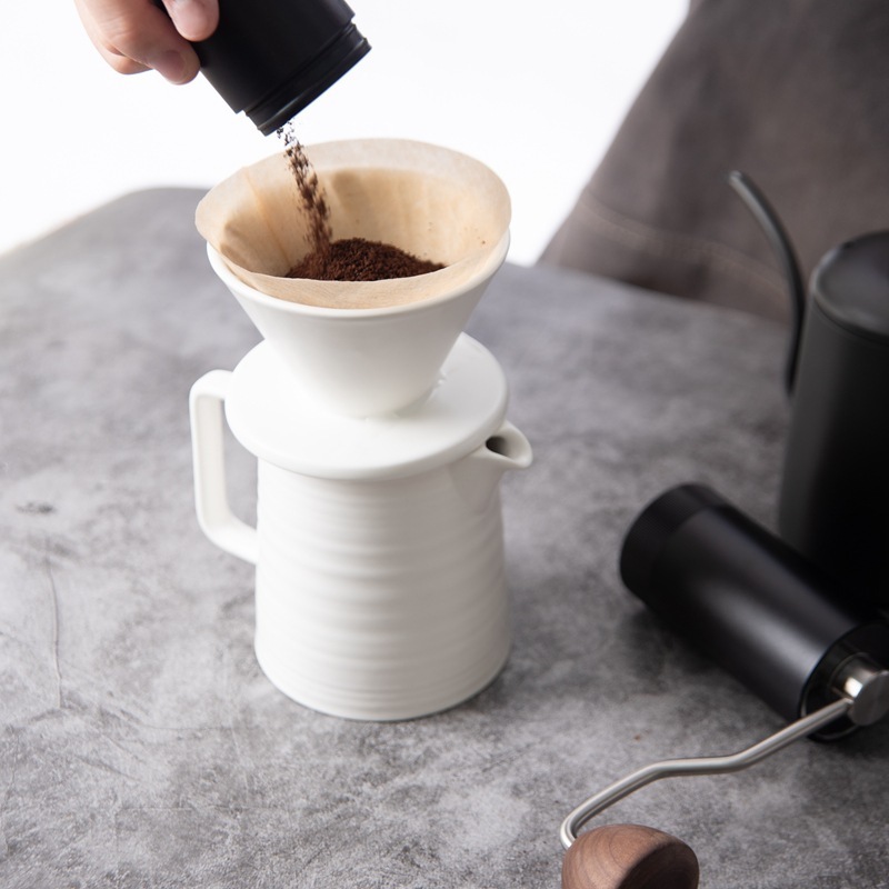 Pour-over coffee ceramic filter Cup coffeepot v60 dripping filter cup coffee ware combination suit