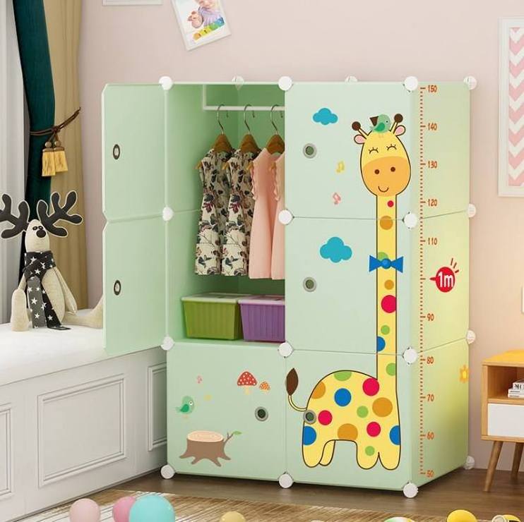 Customized DIY Plastic Modern Wardrobe Children Portable Organizer Storage Cabinet Closet Kids' Cabinets