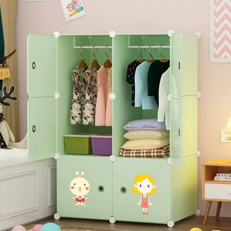 Customized DIY Plastic Modern Wardrobe Children Portable Organizer Storage Cabinet Closet Kids' Cabinets