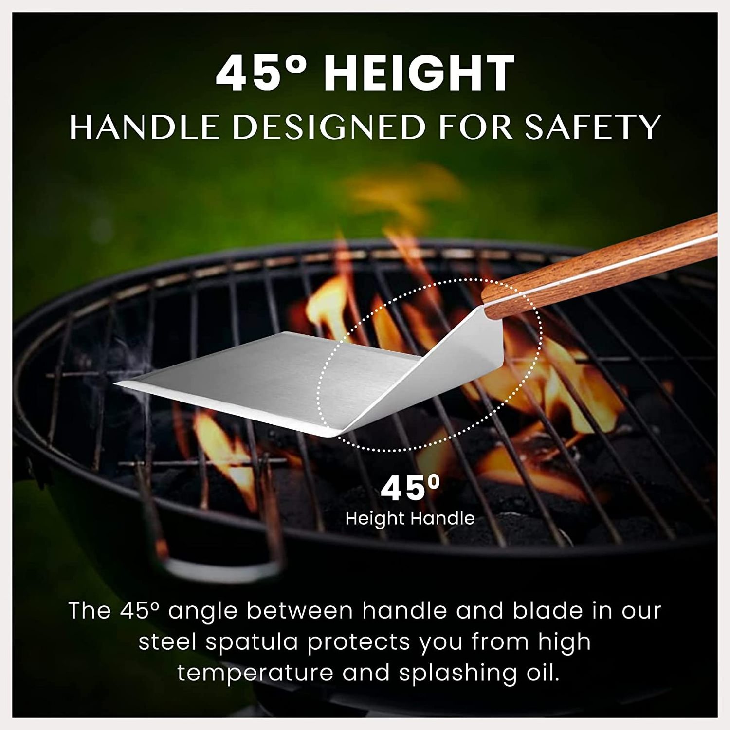 On Sale Easily Cleaned heavy duty Food-graded stainless steel Merbau wood Handle BBQ Tools Grill Spatula scraper pizza turner