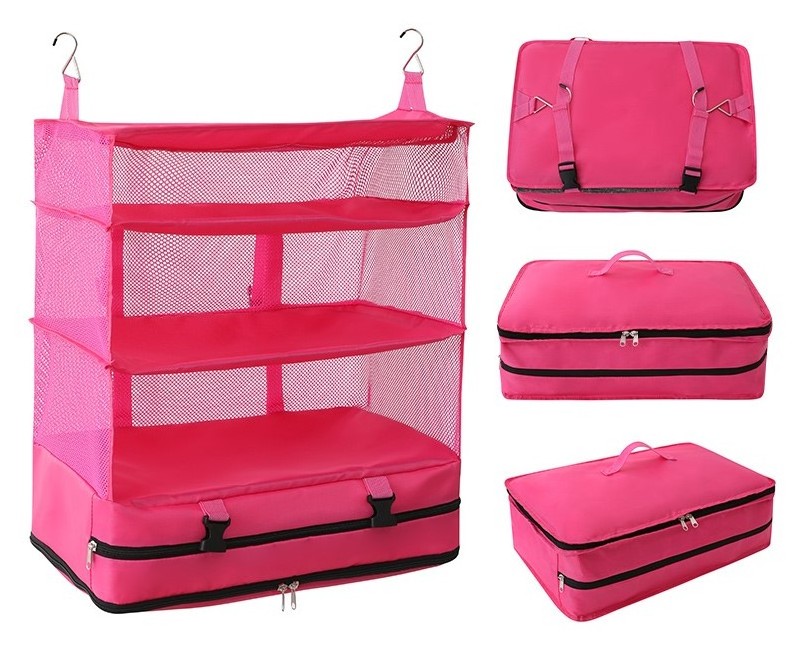 New Design Shelves Bag Portable Hanging Travel Shelves Bag Packing Cube Organizer Suitcase Storage Large Capacity