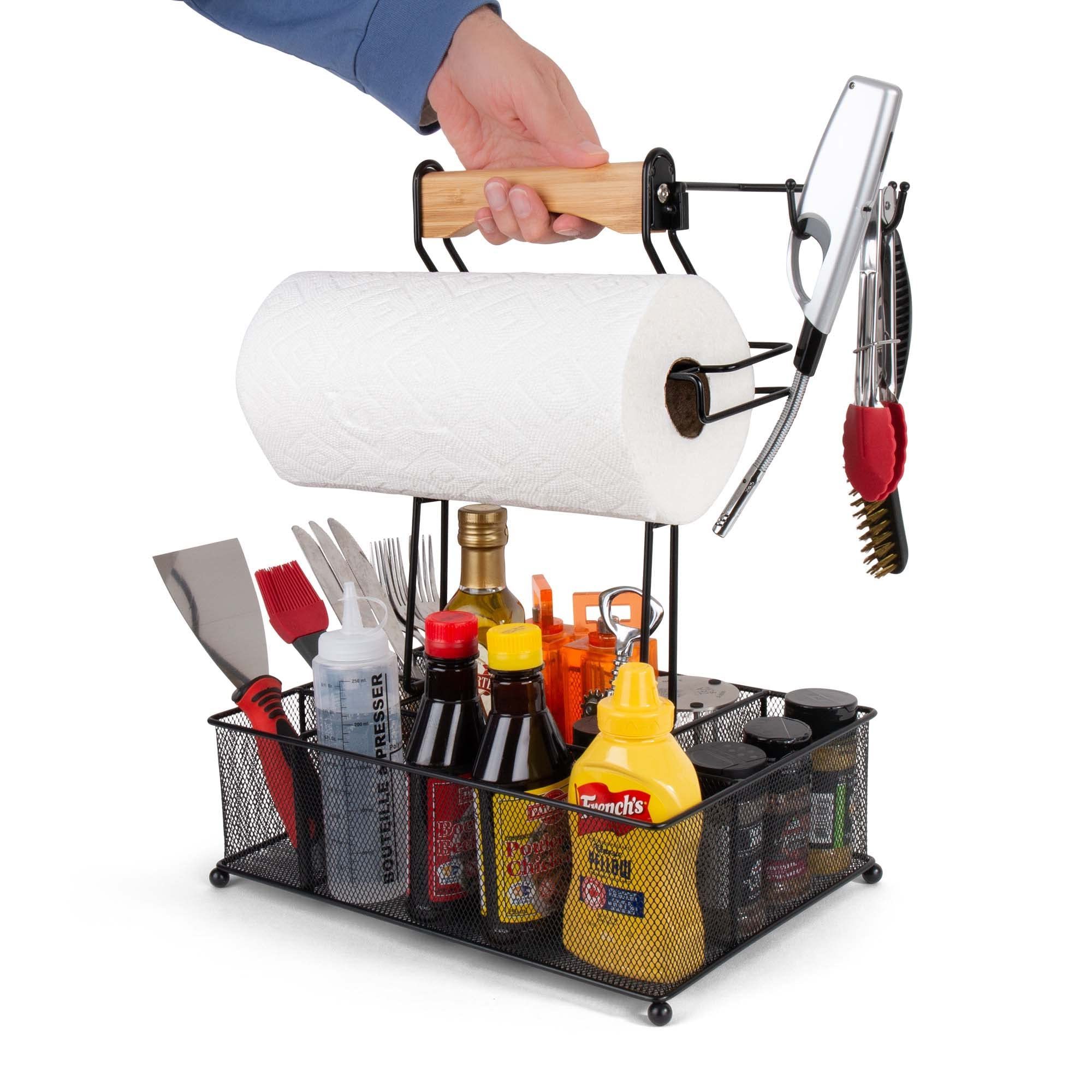 Recommend Folding Rack Grill And Picnic Caddy With Paper Towel Holder