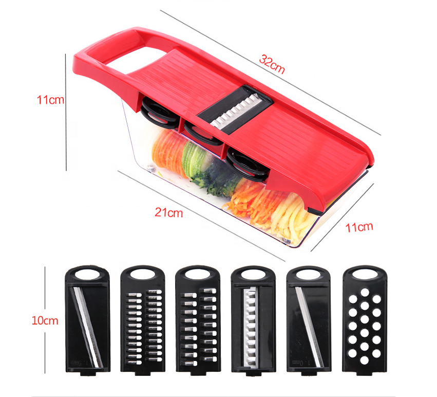 Multifunctional Vegetable Cutter With Container Shredder Veggie Slicer Vegetable   Slicer