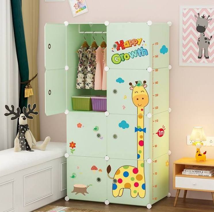 Customized DIY Plastic Modern Wardrobe Children Portable Organizer Storage Cabinet Closet Kids' Cabinets