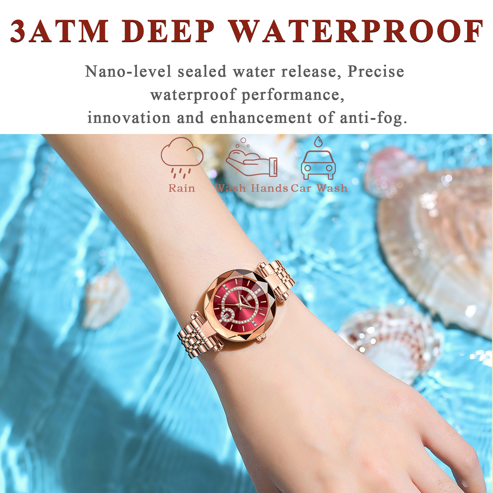 2023 New Poedagar Luxury Diamond Ladies Watch Waterproof luminous Stainless Steel Qquartz Watches Women