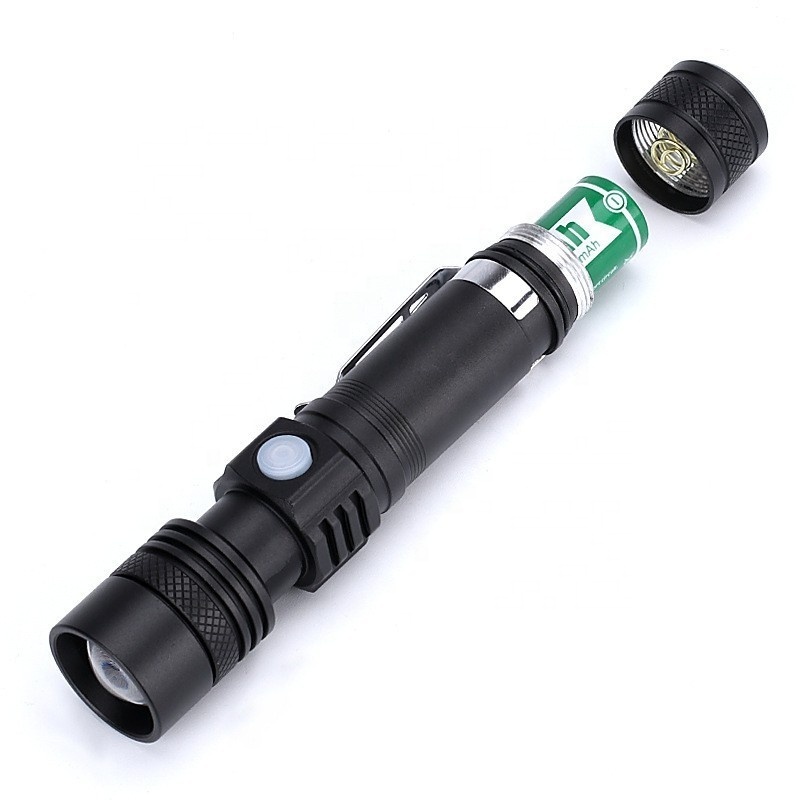 Mini Strong Light T6 Flashlight Outdoor USB Charging Multi functional Small Flashlight LED Lighting Pen Clip Flashlight