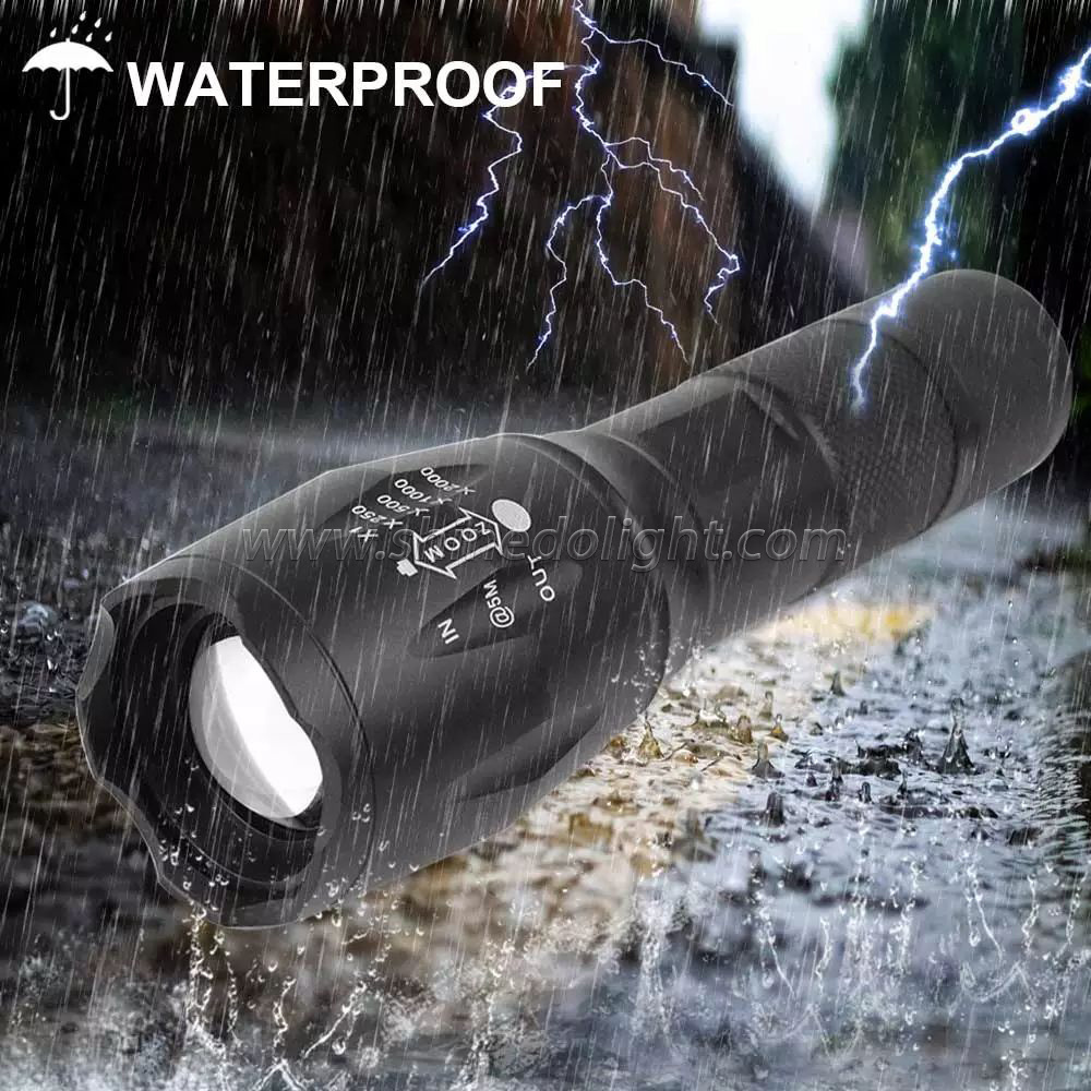 Flashlight Hand LED torch flash light Outdoor 1200 Lumen XML T6 Waterproof LED Zoomable Flashlight