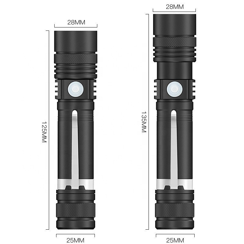 Mini Strong Light T6 Flashlight Outdoor USB Charging Multi functional Small Flashlight LED Lighting Pen Clip Flashlight