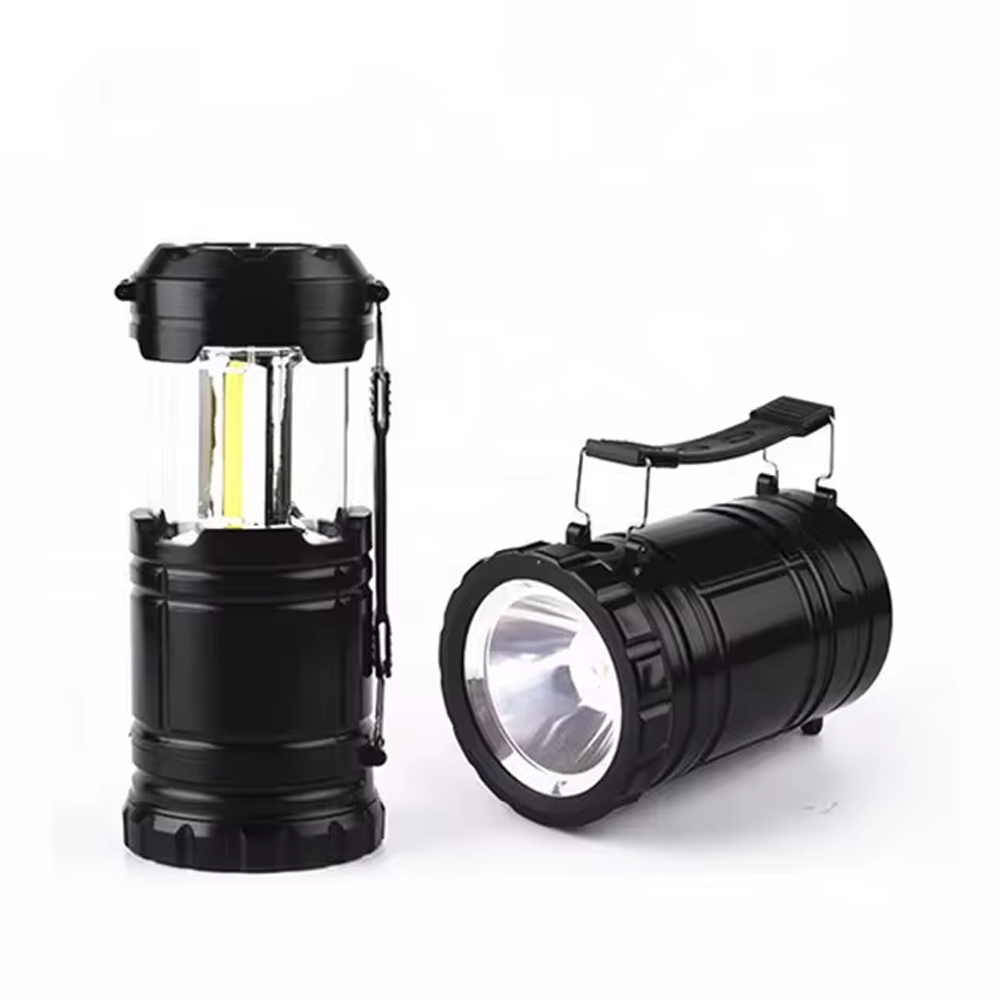 Reliable supplier quality assured  type ABS 3*COB pop up collapsible outdoor camping light with bottom flashlight torch