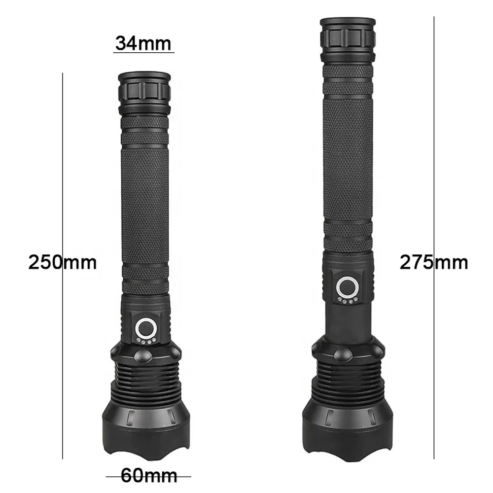 20224 high power XHP70.2 USB rechargeable telescopic zoomable power display LED flashlights 5000 lumen hand torch light