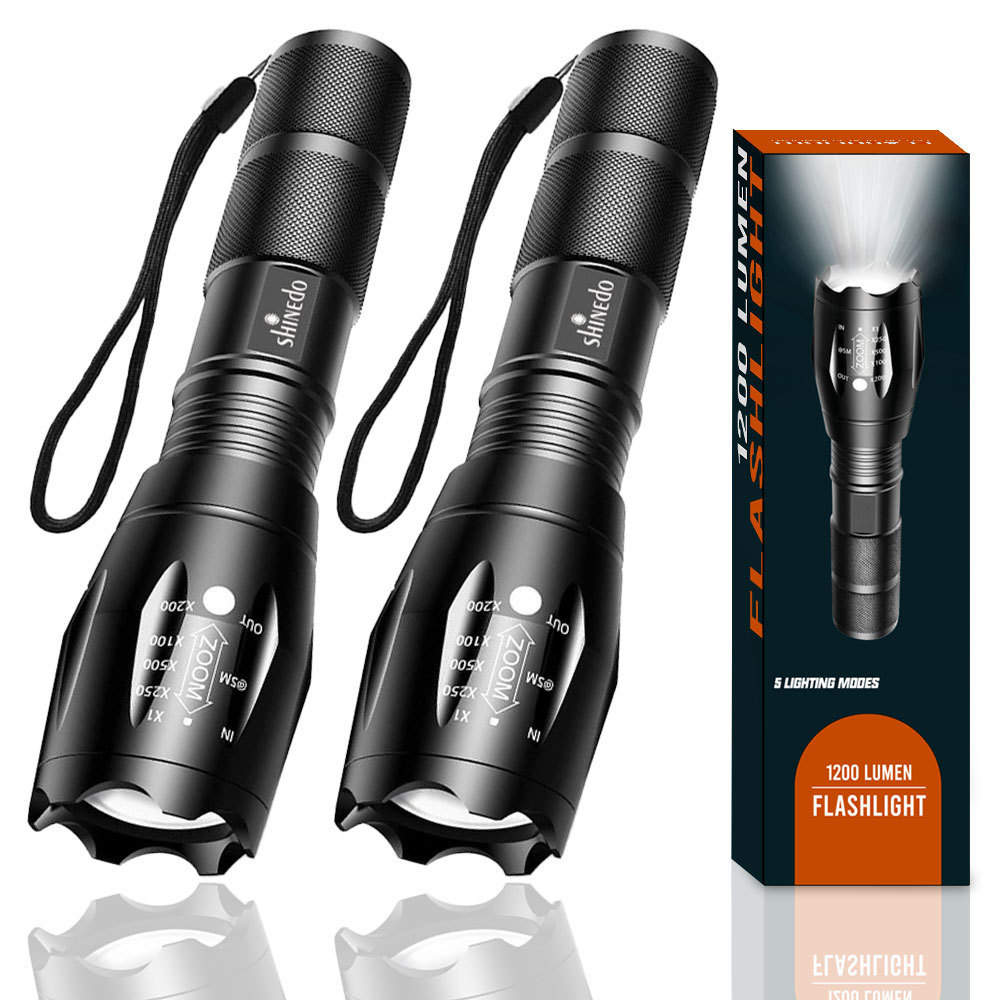 Flashlight Hand LED torch flash light Outdoor 1200 Lumen XML T6 Waterproof LED Zoomable Flashlight