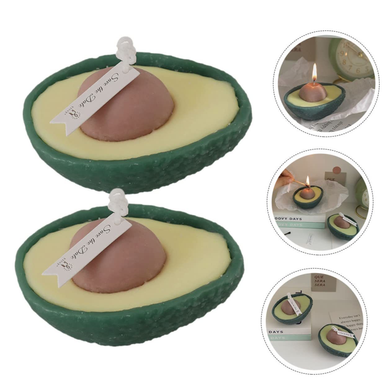 Avocados Model Scented Candles Lovely Smokeless Aroma for Home Decoration for Christmas and Easter Decorations